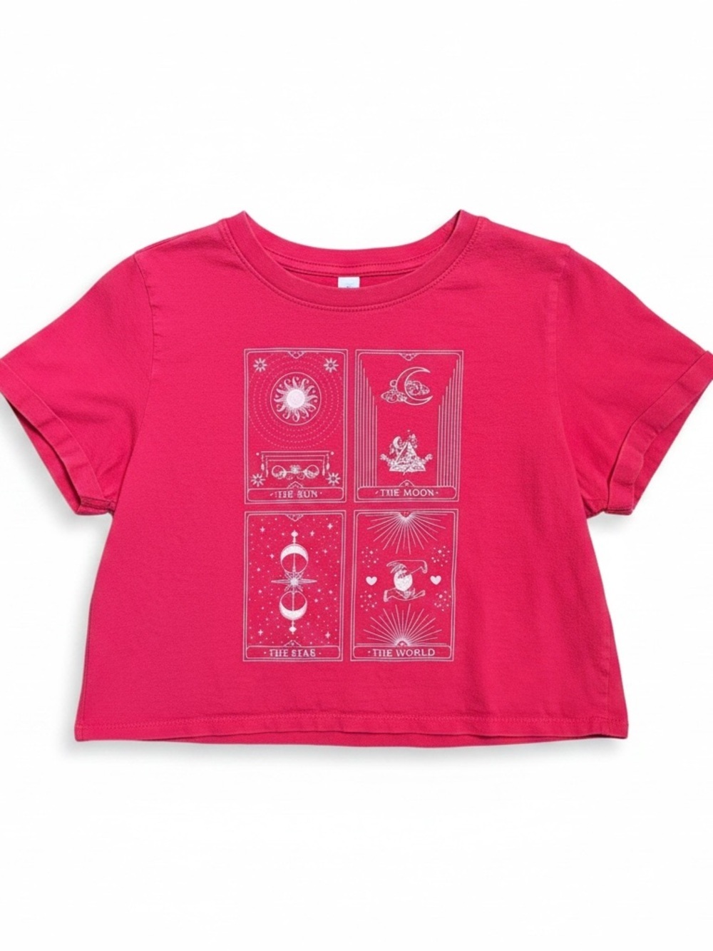 Celestial Sun, Moon, Tarot Crop Tee